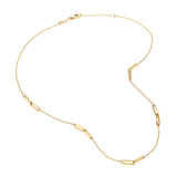 9ct Yellow Gold Elongated Oval Link Station Necklace