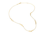 9ct Yellow Gold Elongated Oval Link Station Necklace