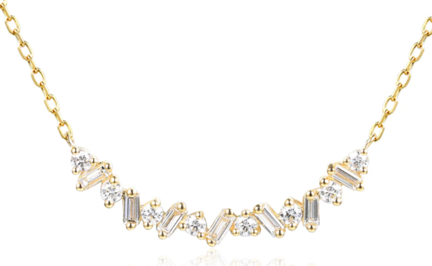 9ct Yellow Gold 0.42ct Scattered Diamond Necklace