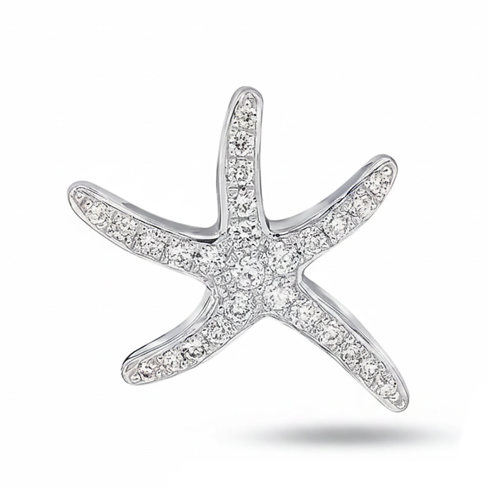 18ct White Gold 0.15ct Diamond Starfish Pendant Only