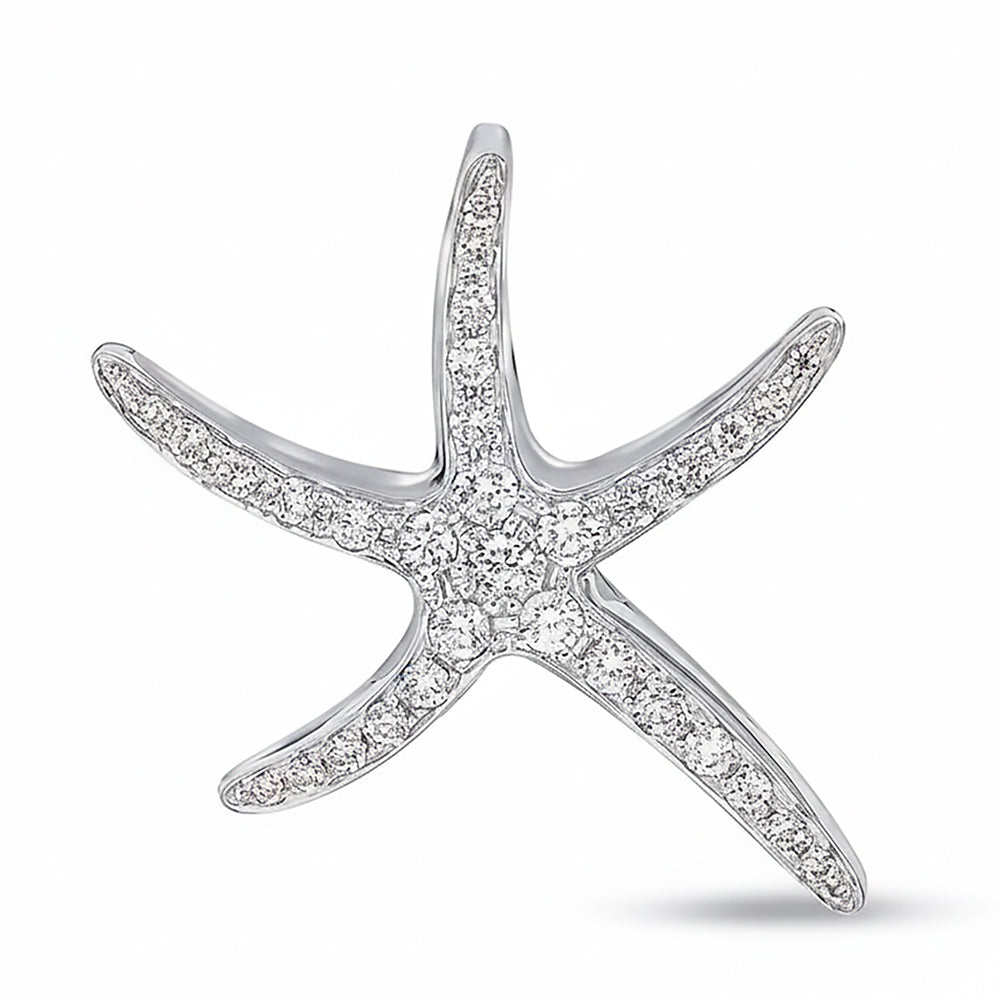 18ct White Gold 0.35ct Diamond Starfish Pendant Only