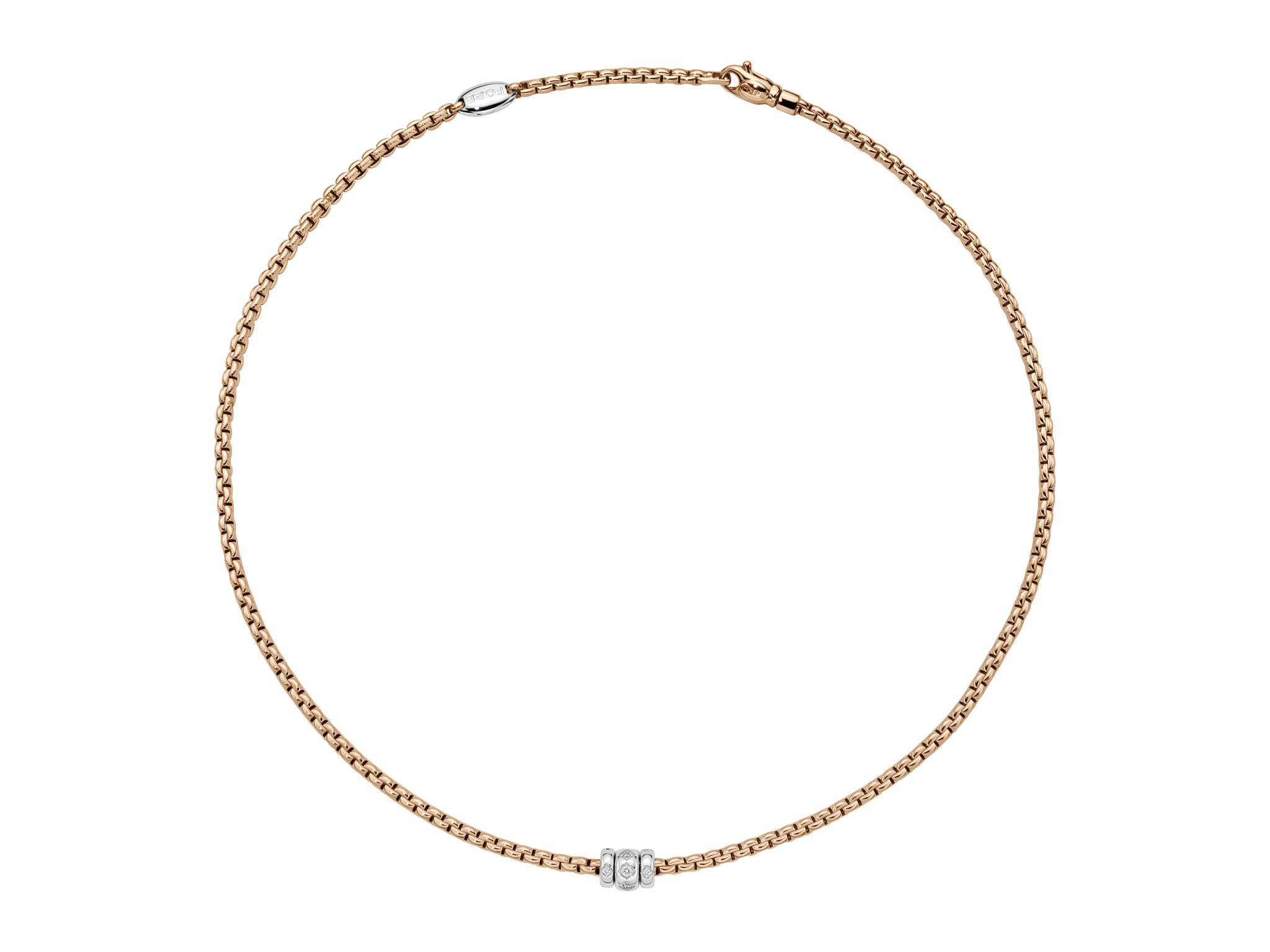 Fope 18ct Rose Gold Eka 0.18ct Diamond Necklace 73101C3_PB_R_BBB_043