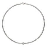 FOPE 18ct White Gold Solo 0.29ct Diamond Necklace 63406CX_PB_B_XBX_043