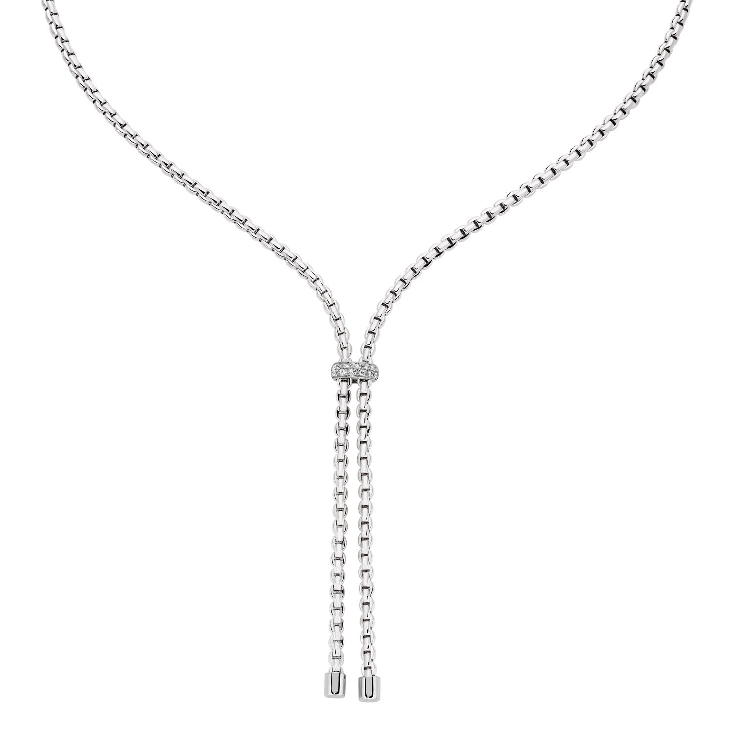 Fope 18ct White Gold Eka 0.10ct Diamond Necklace 75501CX_BB_B_XBX_043