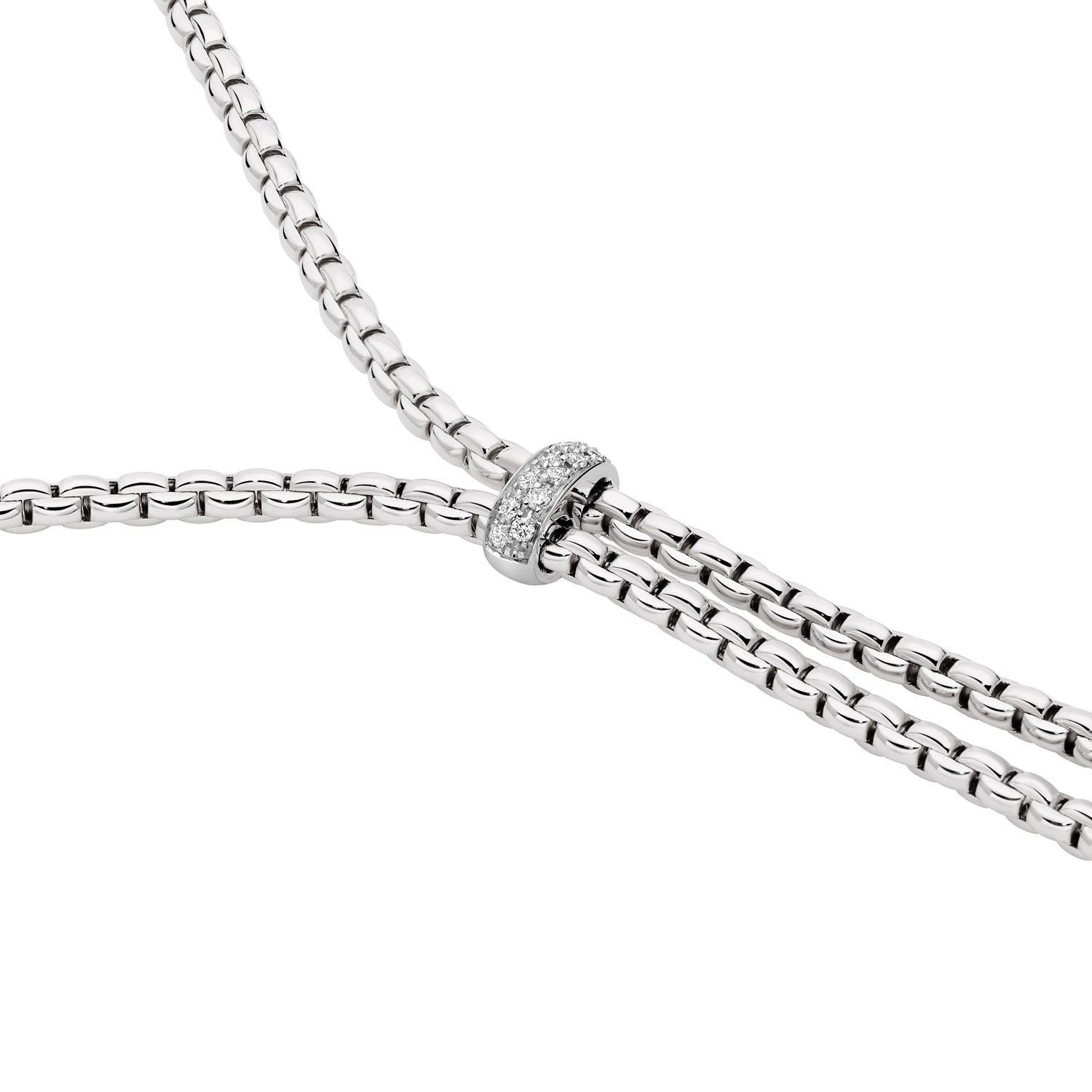 Fope 18ct White Gold Eka 0.10ct Diamond Necklace 75501CX_BB_B_XBX_043