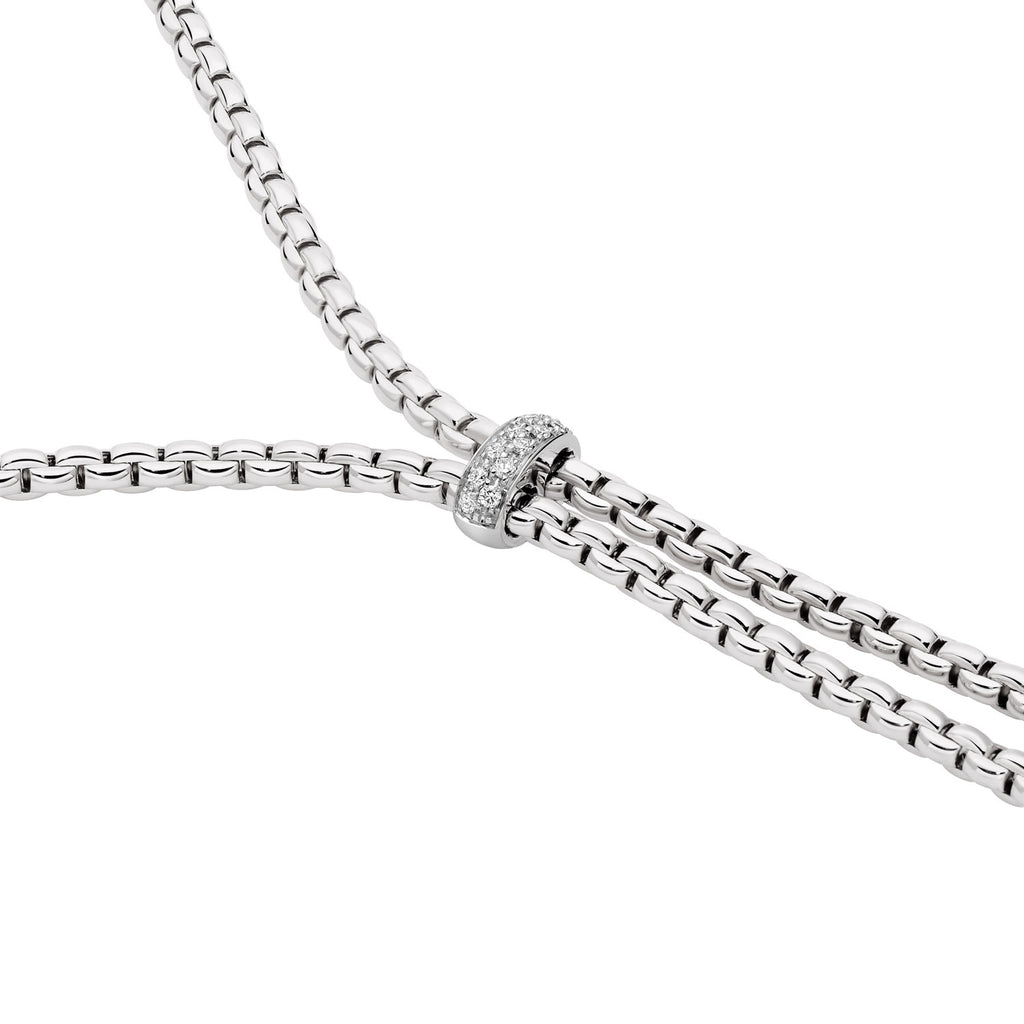 Fope 18ct White Gold Eka 0.10ct Diamond Necklace 75501CX_BB_B_XBX_043