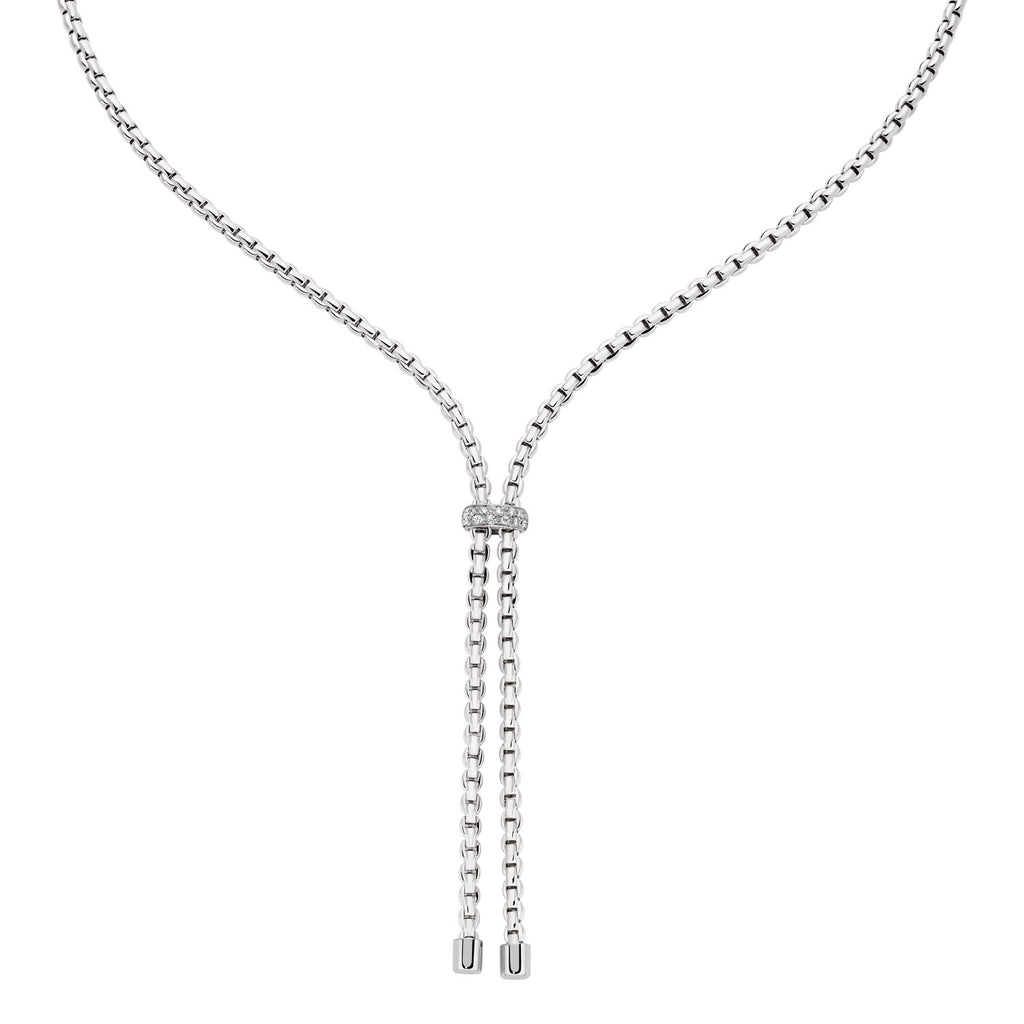 Fope 18ct White Gold Eka 0.10ct Diamond Necklace 75501CX_BB_B_XBX_043