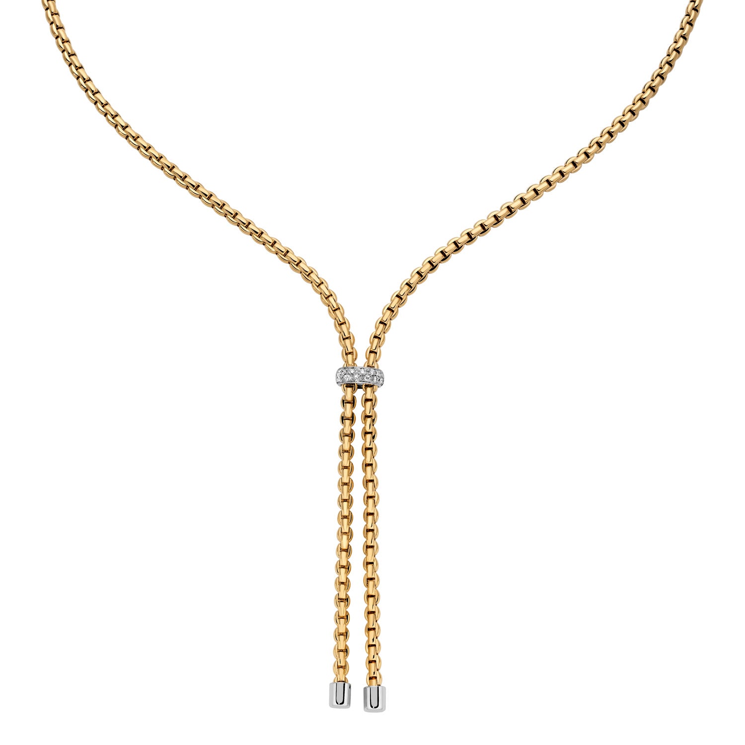 Fope 18ct Yellow Gold Eka 0.10ct Diamond Necklace 75501CX_BB_G_X4X_043