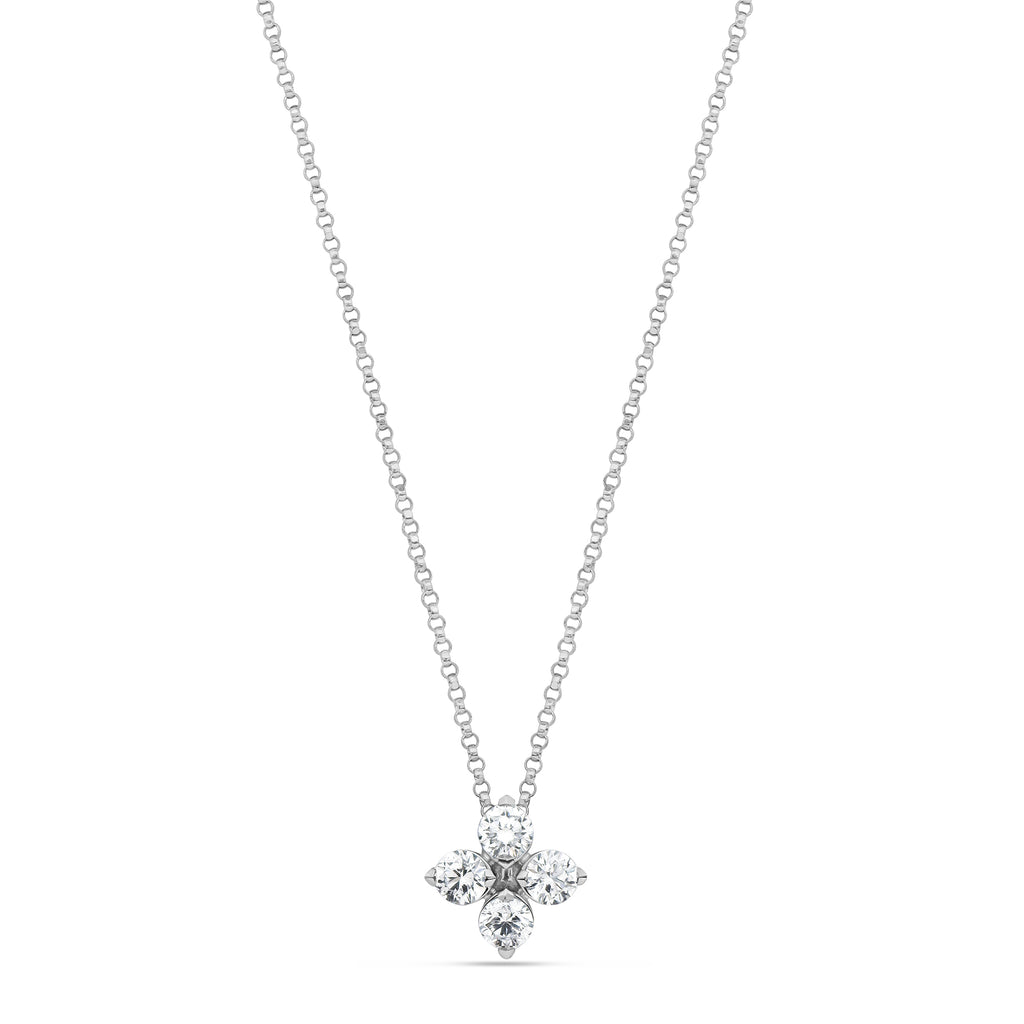 Roberto Coin 18ct White Gold 0.36ct Diamond Love In Verona Necklace ADR888CL2195