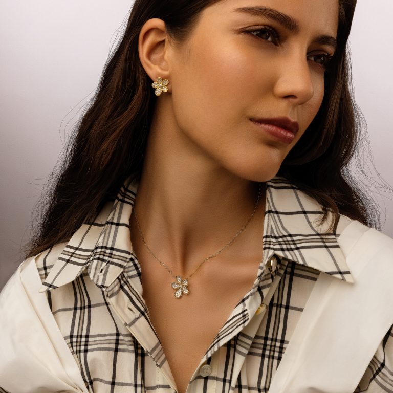 Roberto Coin 18ct Yellow Gold 0.37ct Diamond Jasmine Necklace ADR777CL3768