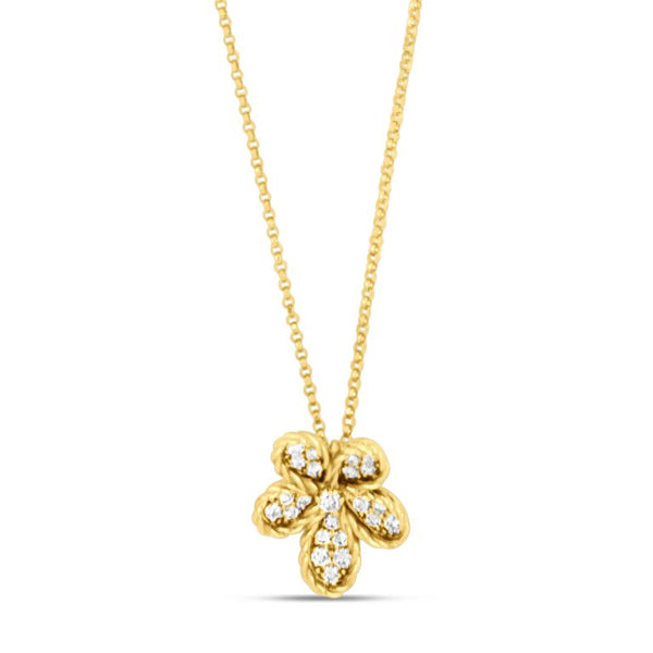 Roberto Coin 18ct Yellow Gold 0.37ct Diamond Jasmine Necklace ADR777CL3768