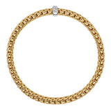 FOPE 18ct Yellow And White Gold Vendome Flex-It 0.10ct Diamond Bracelet 56002BX_BB_G_XBX