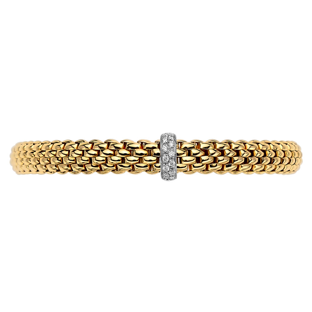 FOPE 18ct Yellow And White Gold Vendome Flex-It 0.10ct Diamond Bracelet 56002BX_BB_G_XBX