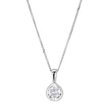 18ct white gold round brilliant cut diamond eclipse necklace