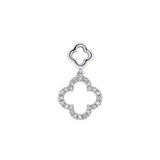 9ct White Gold Diamond Clover Drop Pendant Only GP2377C
