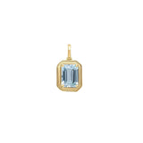 9ct Yellow Gold Elongated Octagon Cut Aquamarine Pendant Only GP2370T