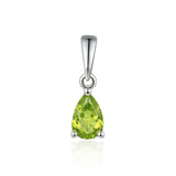 9ct White Gold 0.43ct Pear Cut Peridot Necklace