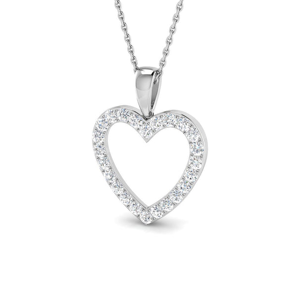 18ct White Gold 0.53ct Diamond Heart Necklace