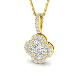 18ct Yellow Gold 0.52ct Diamond Clover Necklace