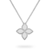 roberto coin 18ct white gold princess flower necklace