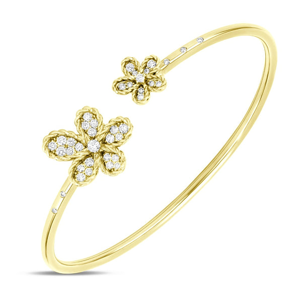 Roberto Coin 18ct Yellow Gold 0.54ct Diamond Jasmine Bangle ADR777BA3731