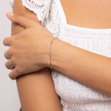 9ct white gold multi-link bracelet model shot