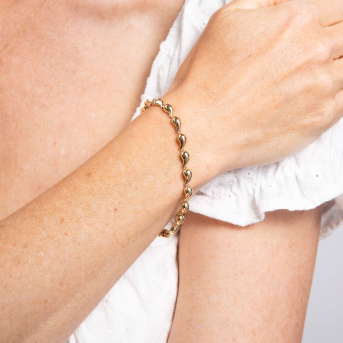 9ct Yellow Gold Teardrop Tennis Bracelet GB533
