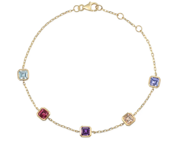 9ct Yellow Gold Mixed Gemstone Bracelet