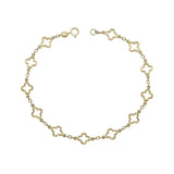 9ct Yellow Gold Open Clover Station Bracelet GB532