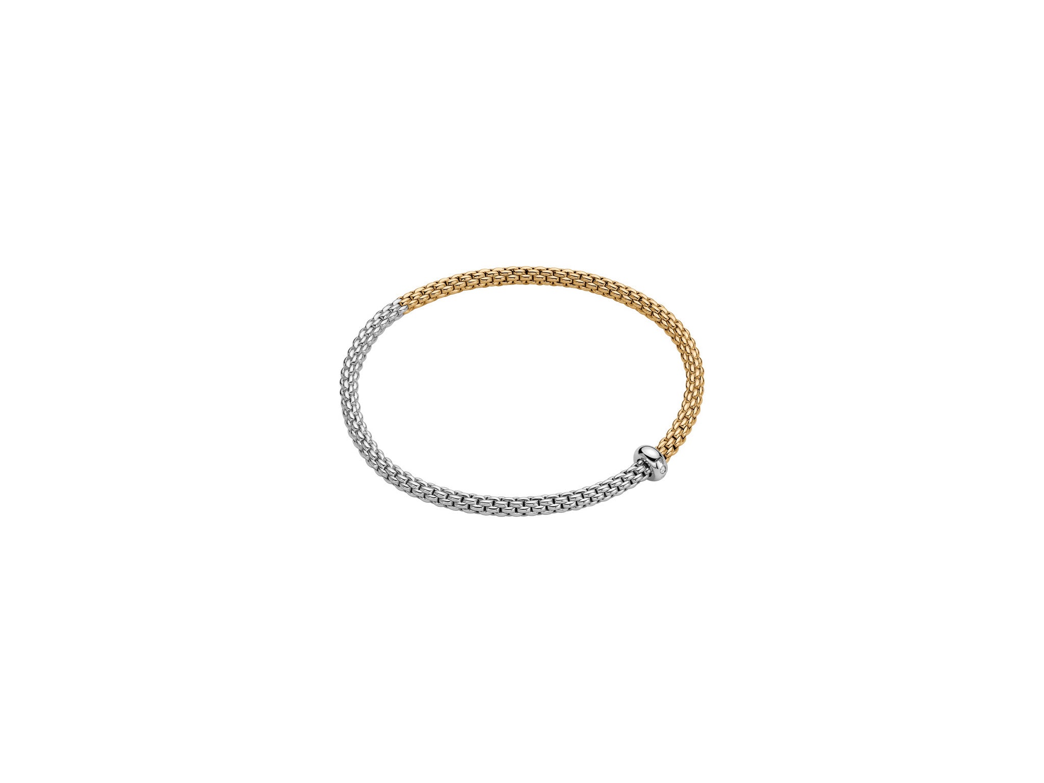 Fope 18ct Yellow And White Gold Prima Flex-It Diamond Bracelet 01M08B2_BB_2_XBX