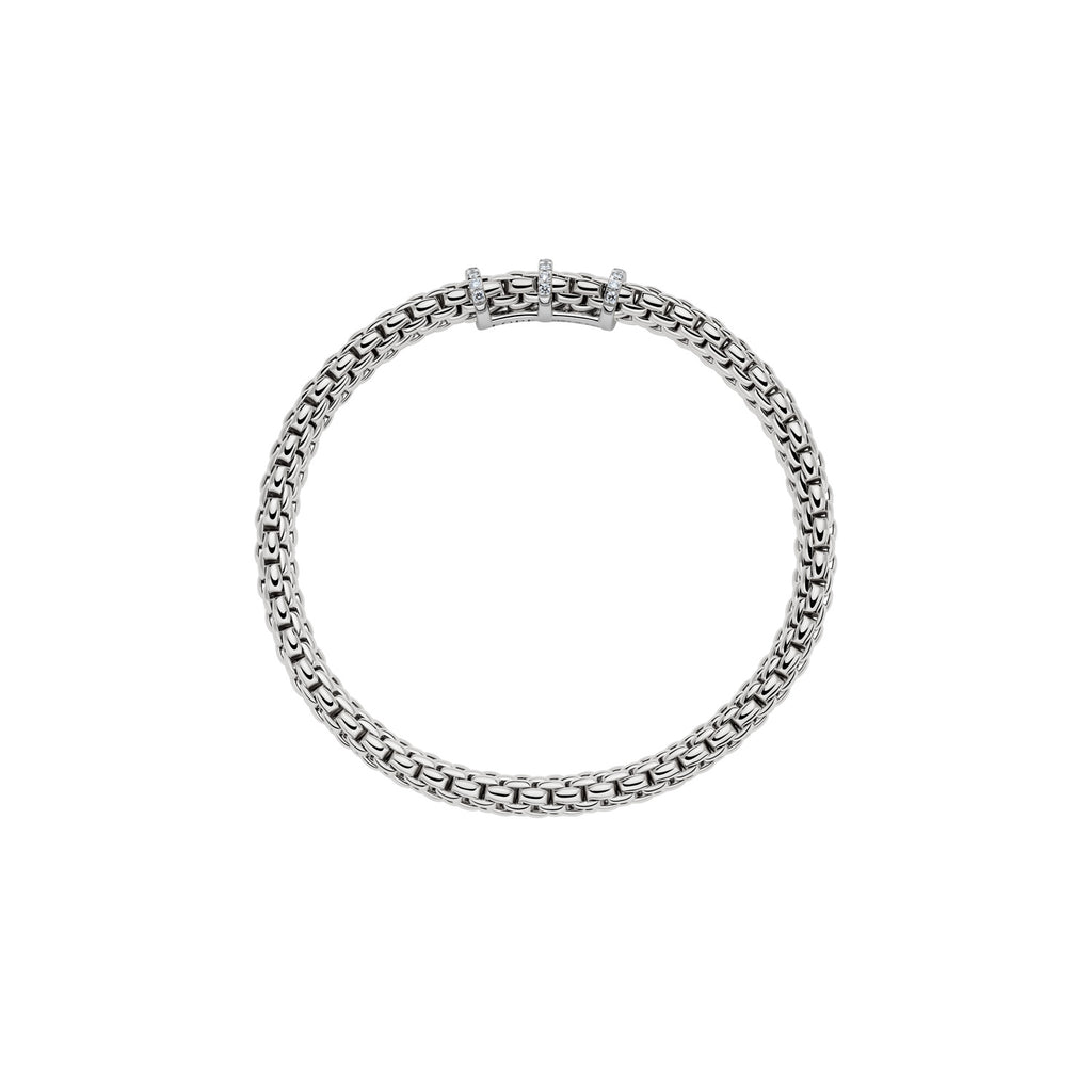 FOPE 18ct White Gold Vendome Flex-It 0.22ct Diamond Bracelet 59202BX_PB_B_XBX