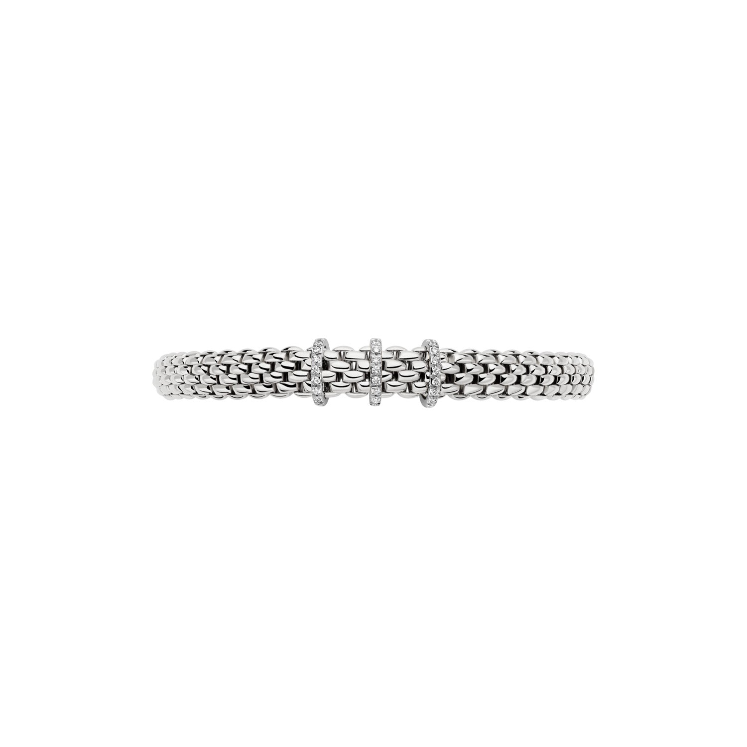 FOPE 18ct White Gold Vendome Flex-It 0.22ct Diamond Bracelet 59202BX_PB_B_XBX