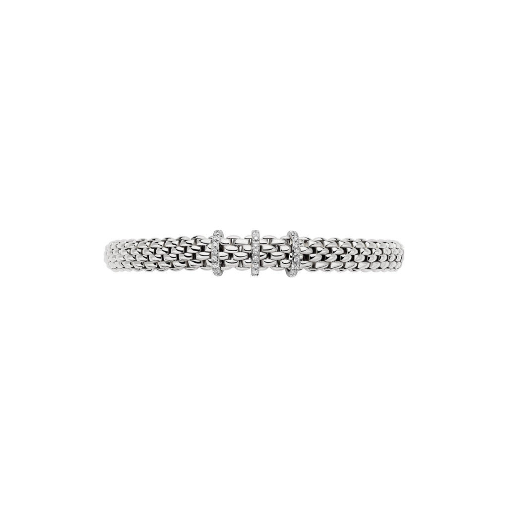 FOPE 18ct White Gold Vendome Flex-It 0.22ct Diamond Bracelet 59202BX_PB_B_XBX
