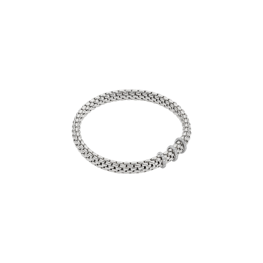 FOPE 18ct White Gold Vendome Flex-It 0.22ct Diamond Bracelet 59202BX_PB_B_XBX