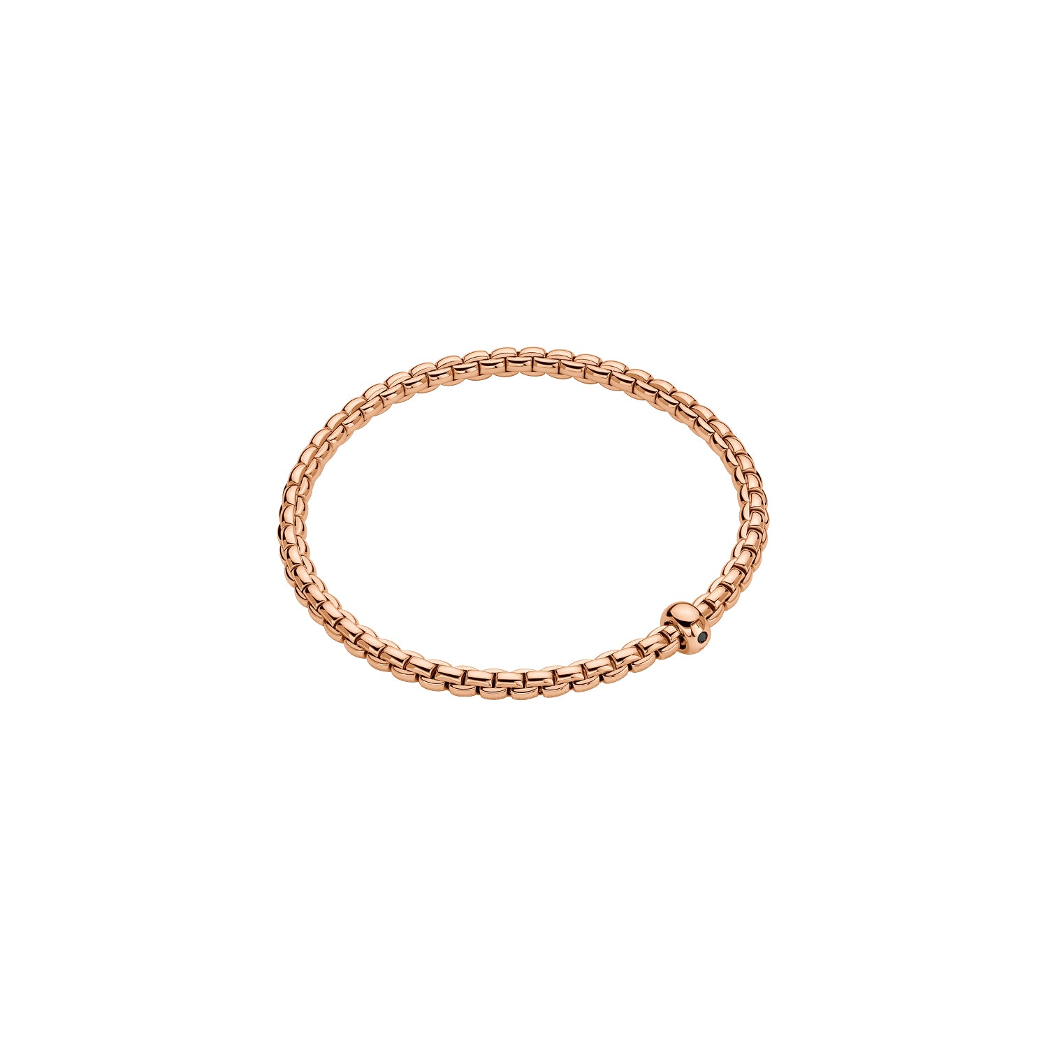 FOPE 18ct Rose Gold Eka Flex-It 0.01ct Black Diamond Bracelet 01M01BX_BN_R_XRX
