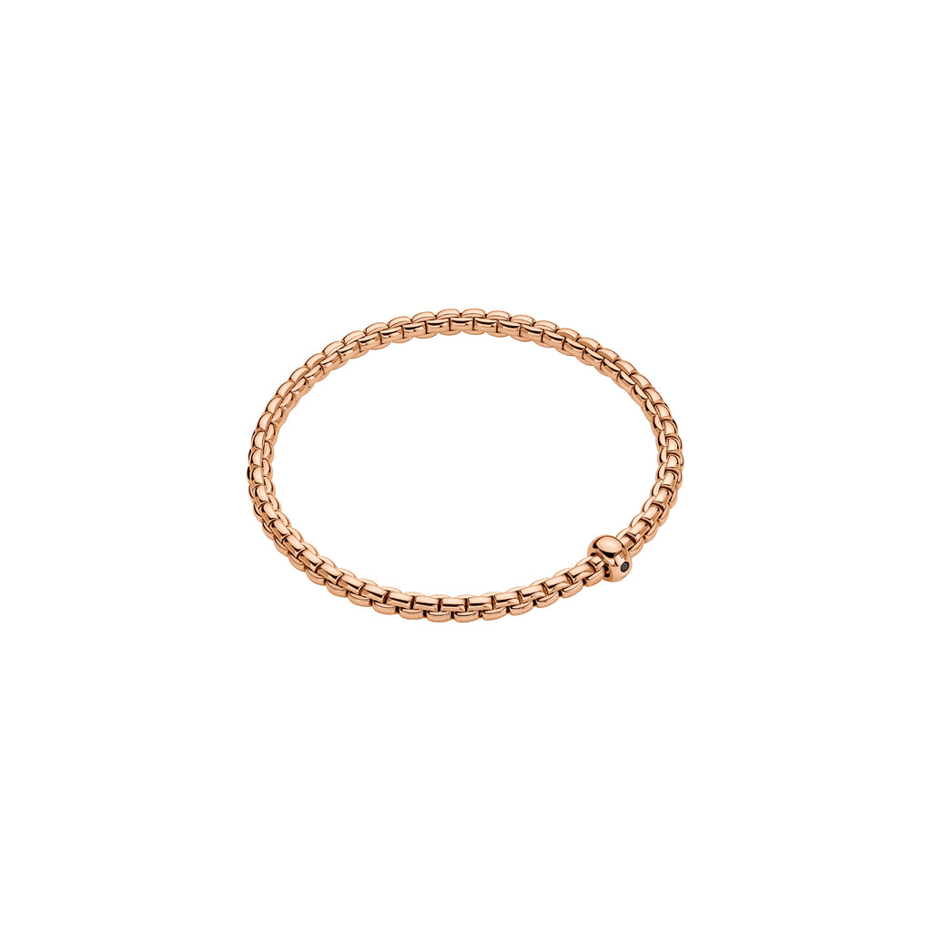 FOPE 18ct Rose Gold Eka Flex-It 0.01ct Black Diamond Bracelet 01M01BX_BN_R_XRX