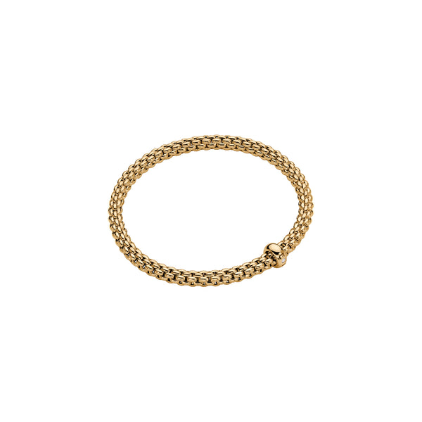 fope 18ct yellow gold solo flex'it 0.01ct diamond bracelet