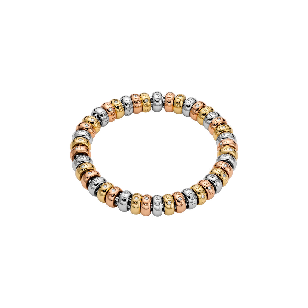 FOPE 18ct White, Rose And Yellow Gold Solo Flex-It 0.52ct Diamond Bracelet 64006BX_BB_B_XXX