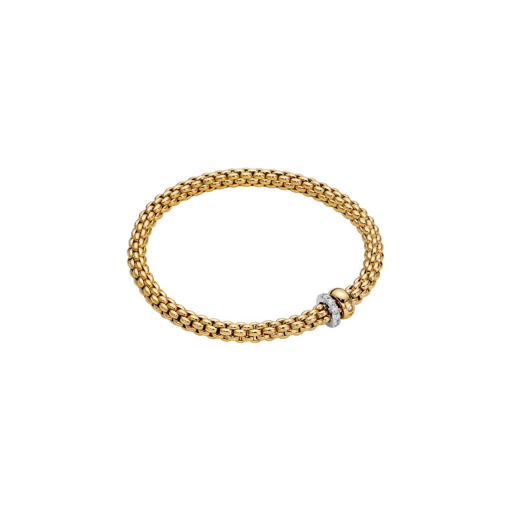 FOPE 18ct Yellow And White Gold Solo Flex-It 0.29ct Diamond Bracelet 62406BX_PB_G_BGX