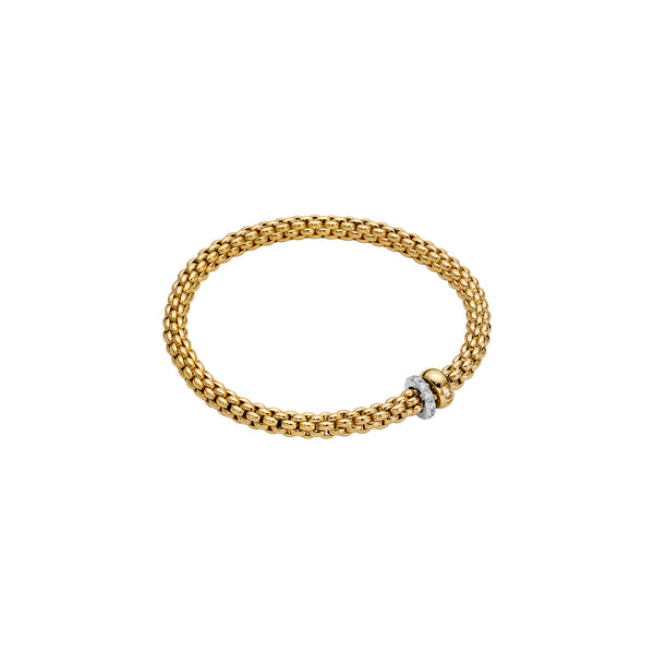 fope 18ct yellow and white gold solo flex'it 0.29ct diamond bracelet