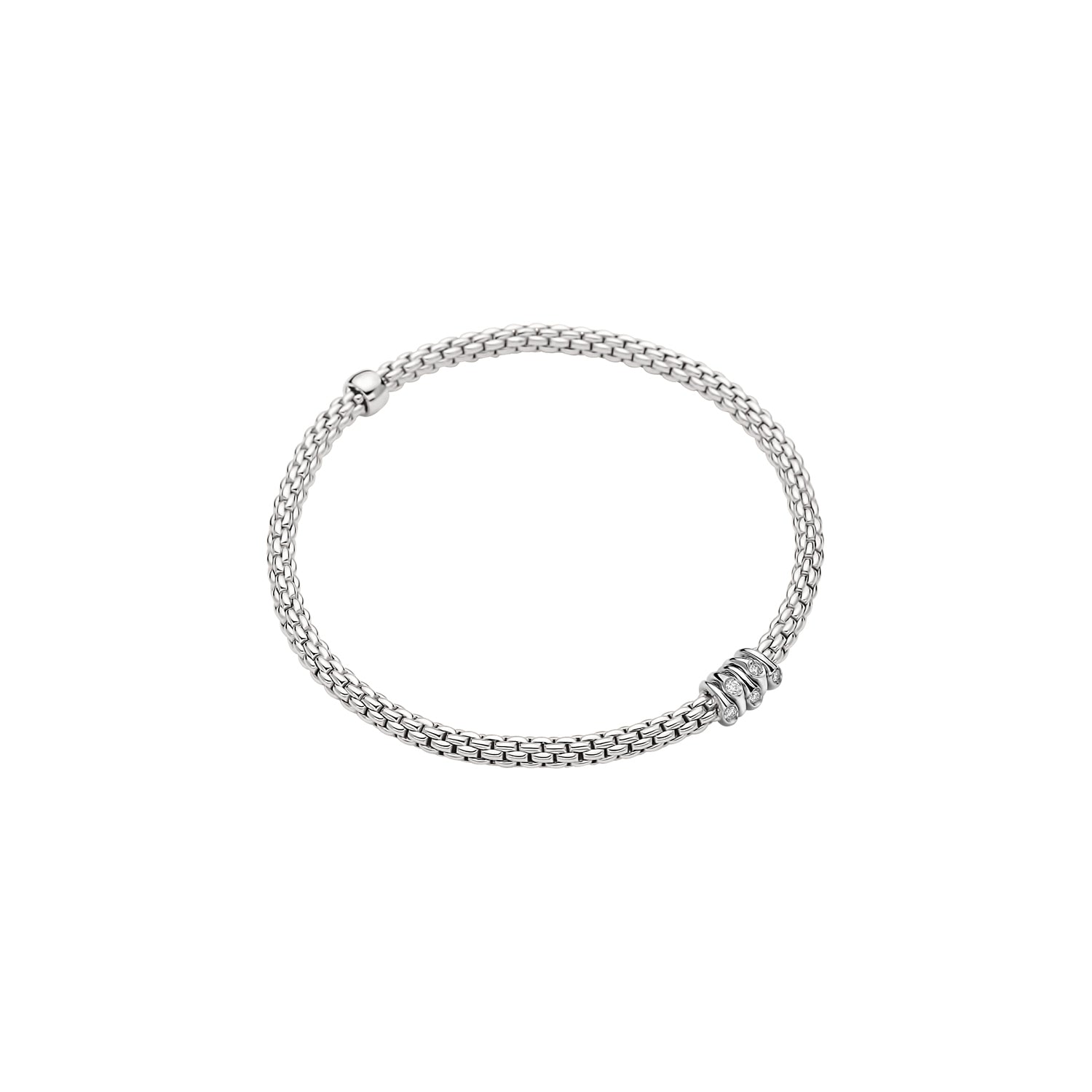 FOPE 18ct White Gold Prima Flex-It 0.07ct Diamond Bracelet 74608BX_BB_B_XBX