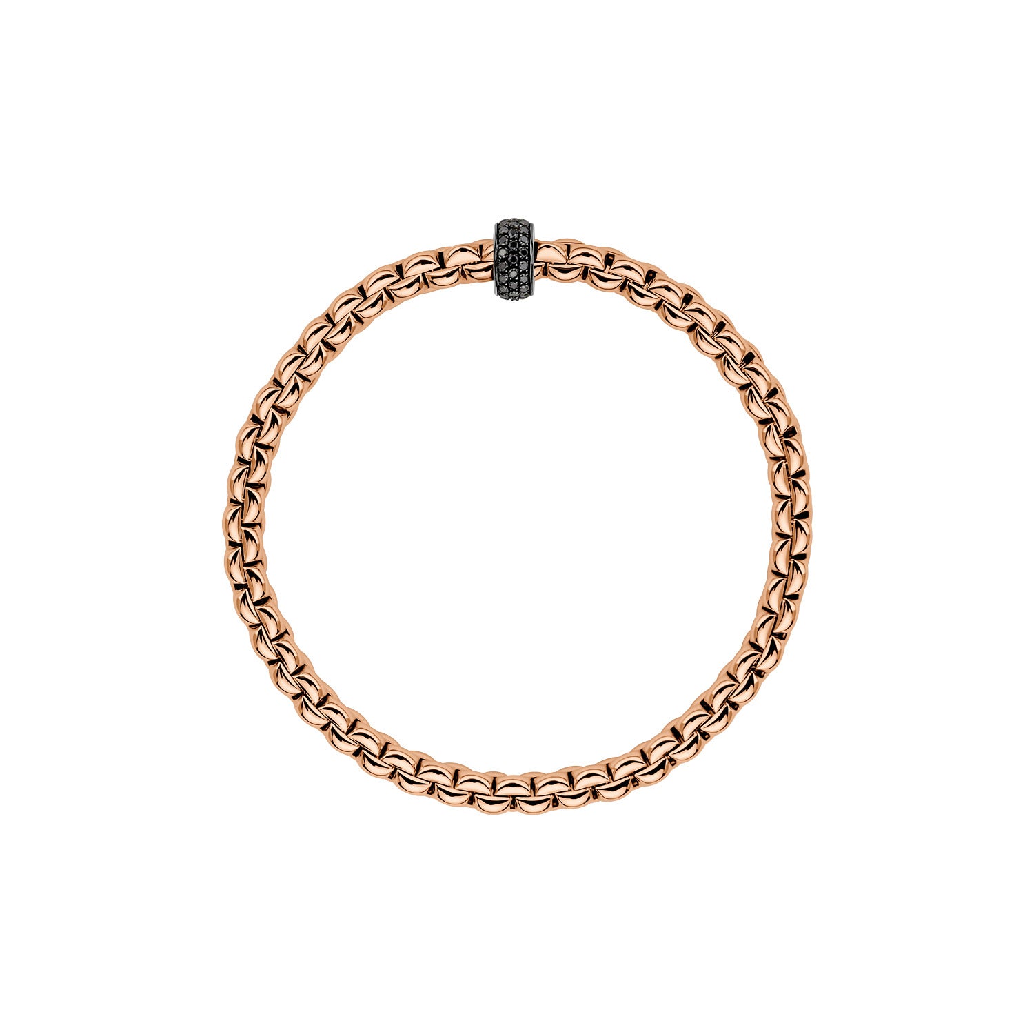 Fope 18ct Rose Gold Eka Flex-It 0.41ct Black Diamond Bracelet 72110BX_PN_R_X3X