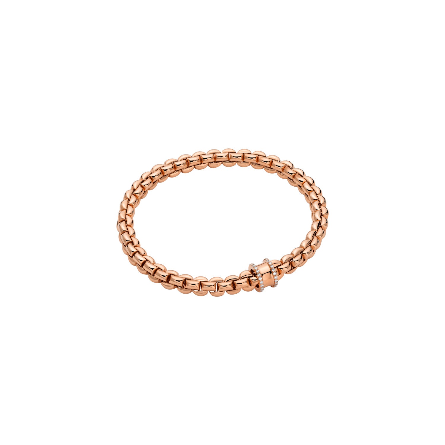 Fope 18ct Rose Gold Eka Flex-It 0.17ct Diamond Bracelet 72810BX_BB_R_XRX