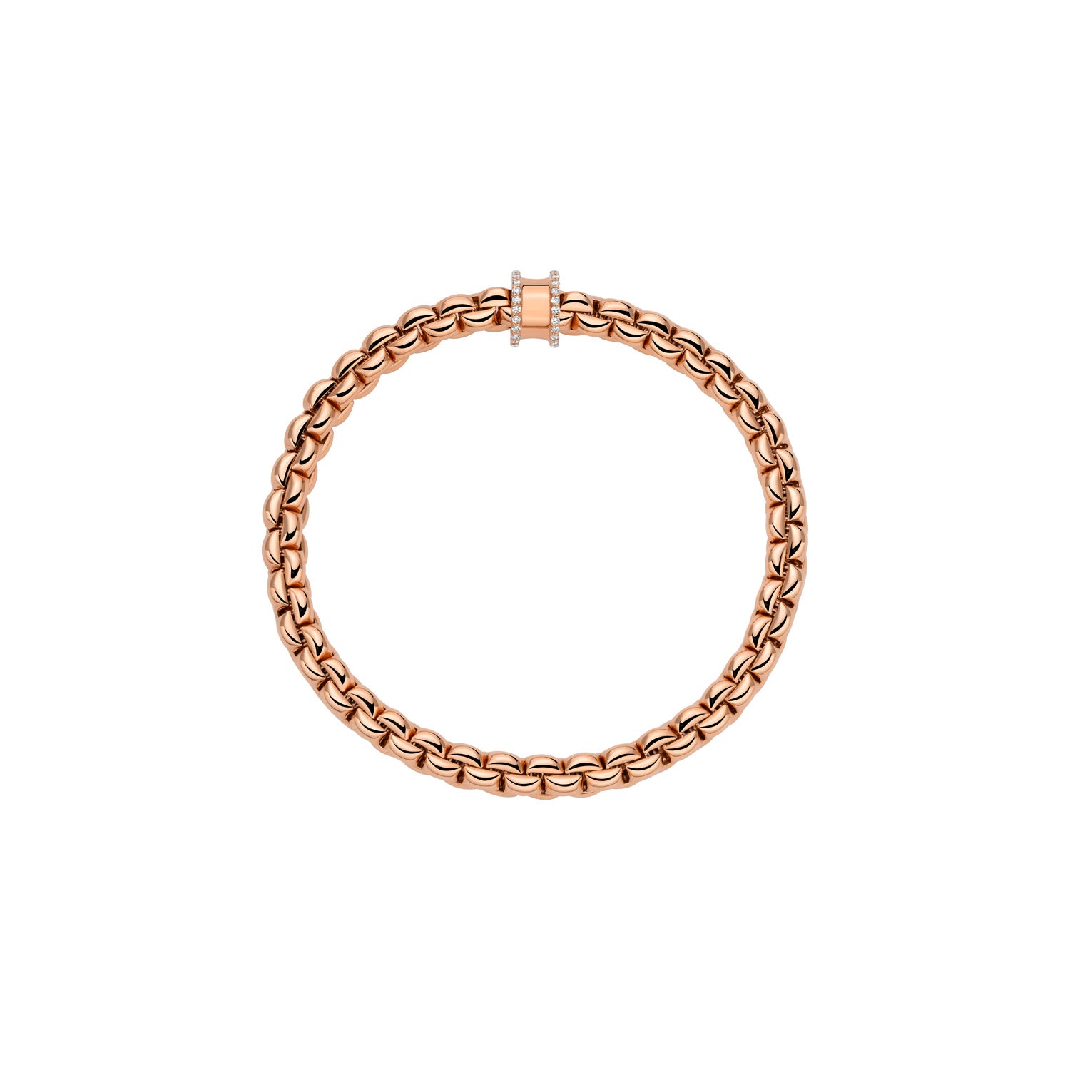 Fope 18ct Rose Gold Eka Flex-It 0.17ct Diamond Bracelet 72810BX_BB_R_XRX