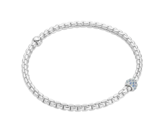 FOPE 18ct White Gold Eka Flex-It 0.24ct Sapphire Bracelet 73301BX_P2_B_XBX