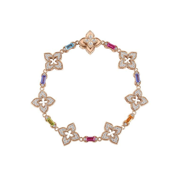 Roberto Coin 18ct Rose Gold 1.43ct Diamond And 1.35ct Mixed Gemstone Venetian Princess Carnival Bracelet ADV888BR2499