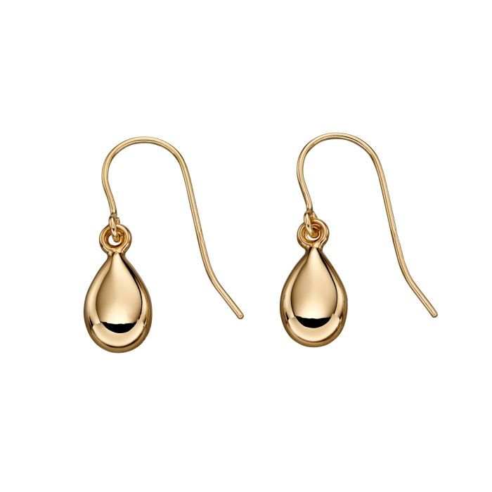 9ct Yellow Gold Teardrop Hook Earrings GE2217