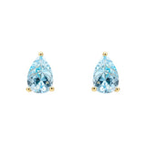 9ct Yellow Gold Pear Cut Blue Topaz Stud Earrings GE2486T