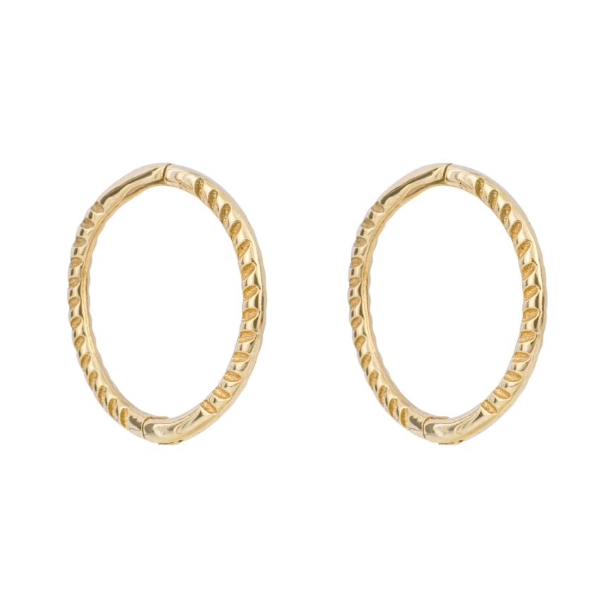9ct Yellow Gold Rope Hoop Earrings GE1000