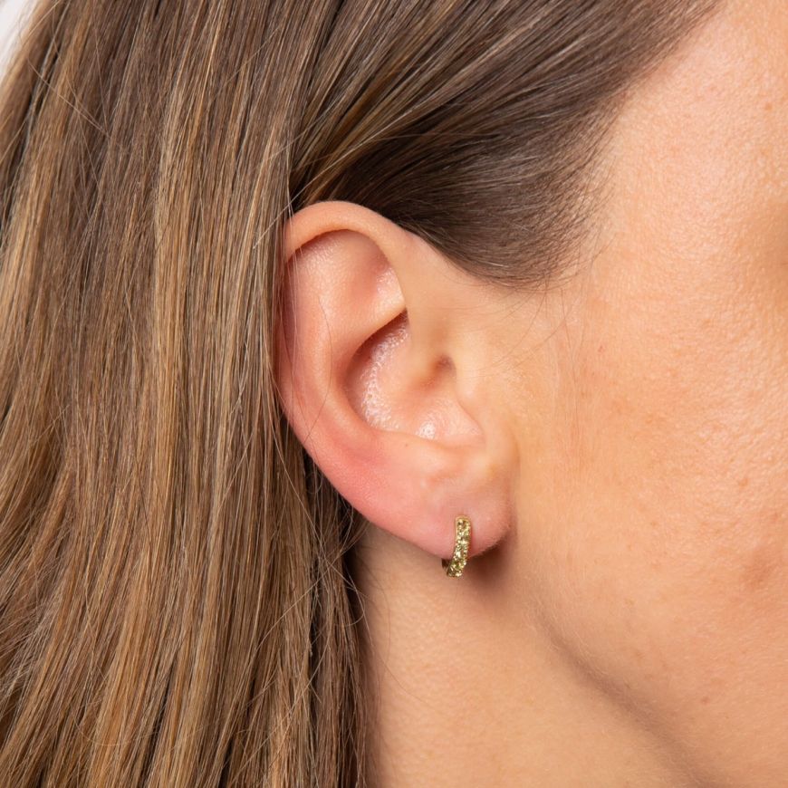 9ct Yellow Gold Peridot Hoop Earrings GE1052G